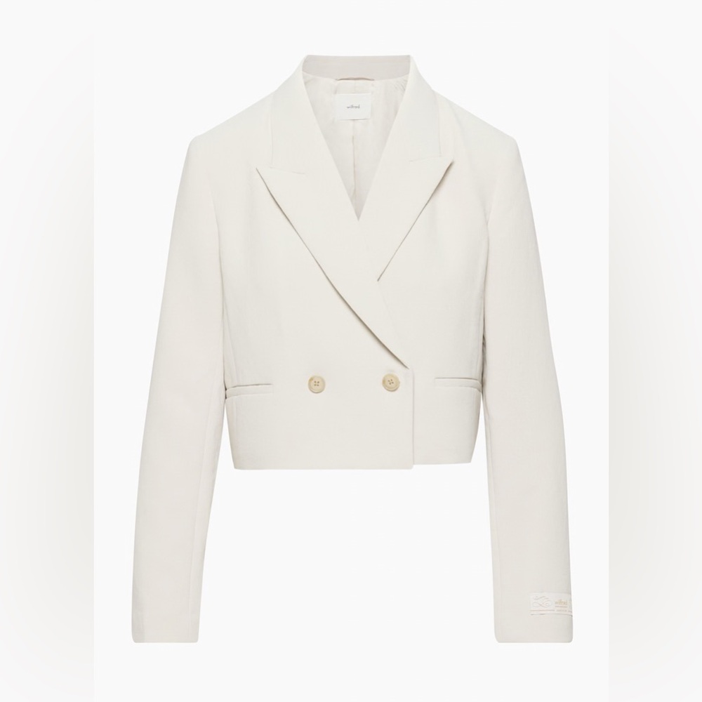 NWT Aritzia Wilfred Destiny Waist Blazer Matte Pearl sz2